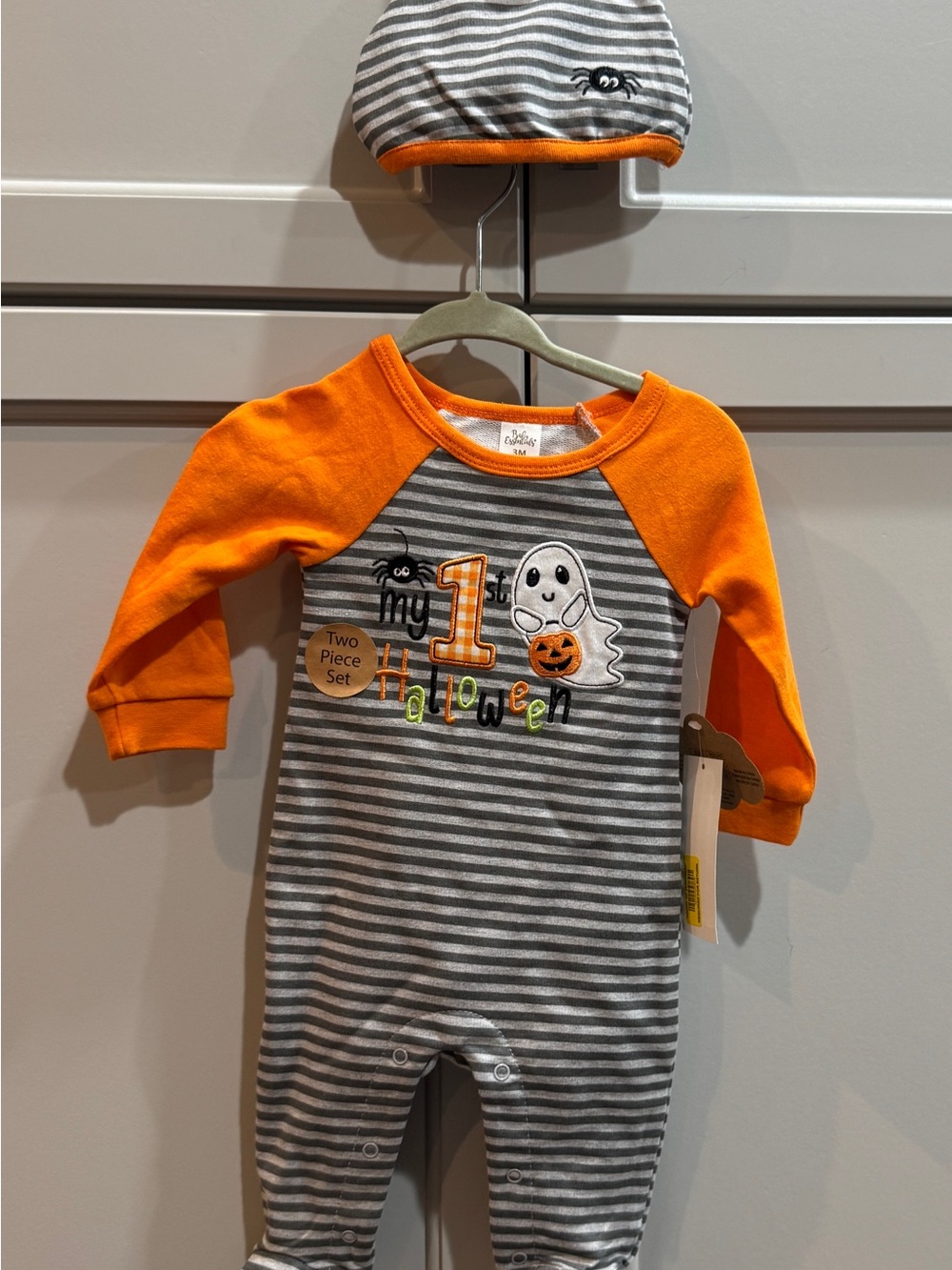 Baby Essentials Halloween Two-Piece Set - Orange & Gray